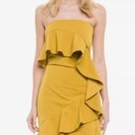 Endless Rose  Women’s Black Strapless Asymmetrical Ruffle Mini Dress Size XS Photo 7