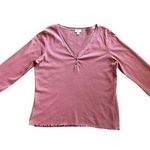J.Jill  burgundy textured knit long sleeve shirt size large Photo 0