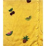 Victoria Jones VTG Yellow Sh Slv, Vneck, Button Down Sweater W Fruit 1X/1 Size undefined Photo 3