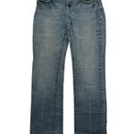 Cowgirl Up Embroidered Low Rise Bootcut Jeans Size 4/28 Blue Leather Rhinestone Photo 0