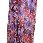 J.Crew  Floral Ruffle Midi‎ Skirt Purple Orange Women's Size 12 Photo 0