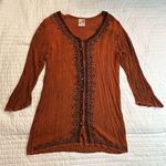 India Boutique rust embroidered embellished blouse Brown Size M Photo 0