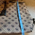 Dooney & Bourke Canvas DB Logo Diamond Pattern Large Tote Bag Leather Handles Photo 10