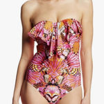Seafolly  Woman’s Take Flight Cascade‎ Bandeau One Piece Swimsuit Size 6 Photo 0