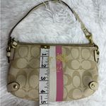 Coach y2k Stripe Pink White Tan Mini Purse Wristlet Photo 10