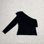 Milly  Women’s Large Black One Shoulder Ruffle Top Photo 5