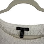 Eileen Fisher Organic Cotton Linen Grey White Striped Sweater Womens XL Photo 2