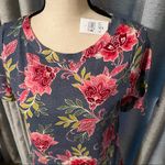 Loft Womens Size Small Blue Pink Floral Short Sleeve Cotton Crewneck Shirt NEW Photo 8