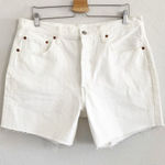Levi's Levi’s 501 Premium White Denim Denim Cut Off Jean Shorts Size 34 Photo 0