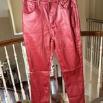 Maroon Faux Leather Pants Red Size M Photo 1