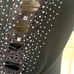 Bedo black long sleeved sweater dress with rhinestone arm detail Photo 3