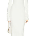 LPA  Classic ribbed White Long Sleeve Dress Photo 0