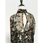 Mikael Aghal Floral Mock Neck‎ Dress Long Sleeve Knee Length Black Multi Size 12 Photo 7