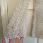 Vintage Ruffle Sheer Blouse Top Made In France Coquette Lace Cottage S White Photo 4