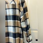 Warm Plaid Long Sleeve Flannel Dress Polyester Thick Material Brown Black Size L Size L Photo 15