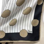 1960s Vera Neumann Polka Dot Silk Scarf Black Cream Gold Mod Long Scarf Vintage Photo 1