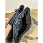 Brighton Leather Shoulder Purse 2 Compartments. Embossed Croc Skin. Blk/ Brown Photo 7