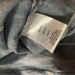 Ellen Tracy Blue White Striped Linen Popover Top Roll Tab Sleeves Gold Zipper M Photo 5