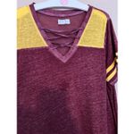 Maurice's  24/7 Maroon And Yellow T-Shirt Woman’s Size 0X Photo 2