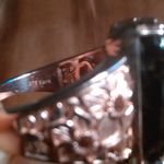 Matrix Silver Shungite Solitaire 18k Rose Gold Plated Ring (Size 9) Photo 4