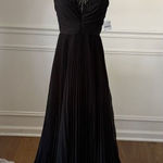 NWT Theia Strapless Accordion Pleat Embellished Dress Black $1300 2 Photo 0