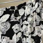 VINTAGE 90s Black & White Rose Floral Maxi Midi skirt Photo 2