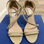 Saks 5th Avenue NEW Saks Fifth Avenue glittery gold strappy heels size 6 Photo 0