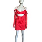 Mistress Rocks  Red Corset and Mesh Mini Dress Photo 1