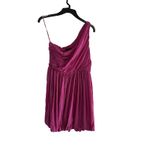 Theory FUCHIA ONE SHOULDER SILK PLEATED MINI DRESS- COCKTAIL PARTY / EVENING WEAR Photo 2