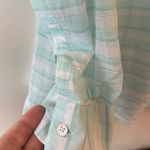 Columbia Teal and White Striped Shirt Photo 3