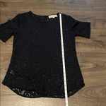 Loft Women’s  Navy Blue Lace Short Sleeve Blouse, Size Small Photo 3