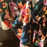 Polly & Esther Floral Wrap Top - Black and Pink Photo 2