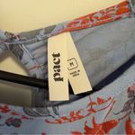 Pact  Organic Fit & Flare Keyhole Back Dress Nightfall Blooms Cornflower Blue M Photo 5