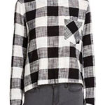 Bella Dahl 
Buffalo Plaid Button‎ Back Pullover size small Photo 0
