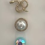 Betsey Johnson New  Whimsical Pastel Floral Snake Pearl Rhinestone Stud Earrings Photo 2