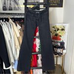 New EB Denim Black Low Rise Lace Up Wide Leg Jeans Women Size 26 Made USA Photo 3