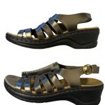 Clarks  Bendables Leather Sandals Metallic Bronze Slingback Comfort Women's 9M Photo 7