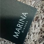 Marina Dress Scalloped Edges with Lace Overlay, Taupe, New with Tags Size 12 Photo 4