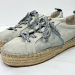 Sam Edelman  Carleigh Blue Chambray Denim Lace Up Espadrilles Sneakers Shoes Photo 0