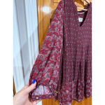 Maeve by Anthropologie Amber Tiered Tunic Dress Red Boho Print Size 1X Photo 2