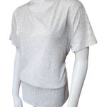 Vera Wang Simply Vera  Light Gray Tie Back Short Sleeve Tee Shirt (XL) Photo 0