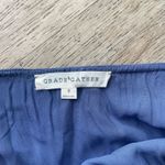 Grade & Gather  Deep V Blue Mini Dress S Romantic Ruffle Silky Party Y2K cottage Photo 2