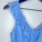 Lilly Pulitzer  Alessa Top Blue Peri Flowing Leaf Lace Size Small Photo 4