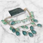 Massini  teal gold three layered teardrop necklace new Photo 3