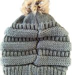Light gray Ponytail Beanie & Dark Gray Beanie with Pom! Photo 1