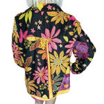 Cynthia Rowley Designer Floral Boho Button Up Blouse Long Sleeve Women’s Large Photo 5