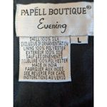 Vintage Papell Boutique Evening Black Beaded Jacket L 100% Silk Bolero Size L Photo 3