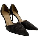 J.Crew Elsie D'Orsay Pump Heels Pointed Toe Stiletto Suede Leather Gray 7 Photo 0