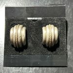 Vintage Sterling Silver 925 Rope Design Stud Half Hoop Earrings Photo 0