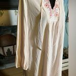 Vintage Light Pink Sheer Nightgown with Embroidered Chest with Tie at Neck Small Photo 4
